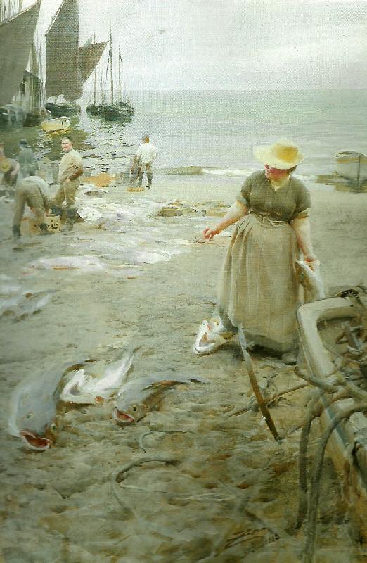 Anders Zorn fiskmarknad i st. ives oil painting picture